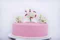 Gumpaste flower decorated cake Royalty Free Stock Photo