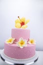 Gumpaste flower decorated cake Royalty Free Stock Photo