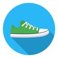 Gumshoes icon in flat style on white background. Shoes symbol stock vector illustration.