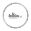 Gumshoes icon in monochrome style isolated on white. Shoes symbol.