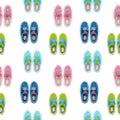 Gumshoes seamless pattern. shoes background