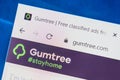 Gumtree.com Web Site. Selective focus.