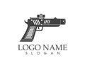 Gun army icon logo vector