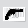 Gun as barcode symbol Royalty Free Stock Photo