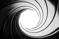 Gun barrel effect - a classic James Bond 007 theme - 3D illustration