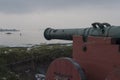 Gun Barrel looks towards the sea Royalty Free Stock Photo