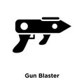 Gun Blaster icon vector isolated on white background, logo concept of Gun Blaster sign on transparent background, black filled