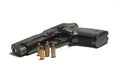 Gun and bulets 9 mm para Royalty Free Stock Photo