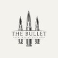 Gun bullet ammunition vintage logo icon design Royalty Free Stock Photo