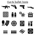 Gun & Bullet icon set