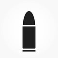 Gun bullet icon. weapon and army symbol. isolated vector image for military infographics and web design