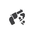 Gun bullets and bloodstain vector icon