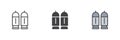 Gun bullets different style icon set