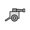Gun cannon military force isolated icon