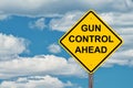 Gun Control Ahead Warning Sign Royalty Free Stock Photo