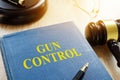 Gun control law and gavel.