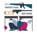 Gun control. Second amendment ban. Weapon regulations law movement Royalty Free Stock Photo