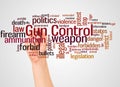 Gun Control word cloud and hand with marker concept Royalty Free Stock Photo