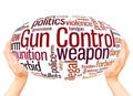 Gun Control word cloud hand sphere concept Royalty Free Stock Photo