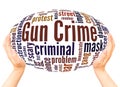 Gun Crime word cloud hand sphere concept