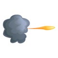 Gun flash smoke icon cartoon vector. Shot effect Royalty Free Stock Photo