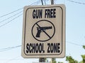 Gun free school zone sign in Atlantic city, NJ, USA