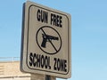 Gun free school zone sign in Atlantic city, NJ, USA