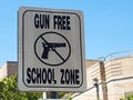 Gun free school zone sign in Atlantic city, NJ, USA Royalty Free Stock Photo
