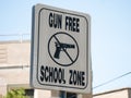 Gun free school zone sign in Atlantic city, NJ, USA
