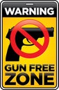 Gun Free Zone Sign Royalty Free Stock Photo