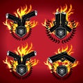 Gun glock pistol fire flames graphic