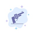 Gun, Hand, Weapon, American Blue Icon on Abstract Cloud Background Royalty Free Stock Photo