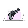 Gun, Hand, Weapon, American  Business Flat Line Filled Icon Vector Banner Template Royalty Free Stock Photo