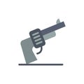 Gun, Hand, Weapon, American  Flat Color Icon. Vector icon banner Template Royalty Free Stock Photo