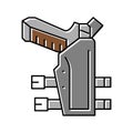 gun holster color icon vector illustration