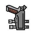 gun holster color icon vector illustration