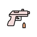 Gun icon. Simple color with outline vector elements of video game icons for ui and ux, website or mobile application Royalty Free Stock Photo