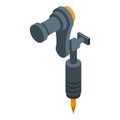 Gun ink machine icon isometric vector. Tattoo studio