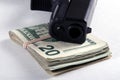 Gun and Money Royalty Free Stock Photo