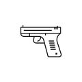 gun, murder, kill, pistol, weapon line icon. Elements of protests illustration icons. Signs, symbols can be used for web, logo,