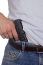 Gun in Pants Royalty Free Stock Photo