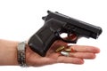 Gun in man hand Royalty Free Stock Photo