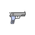 Gun pistol filled outline icon Royalty Free Stock Photo