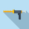 Gun pistol icon flat vector. Silicone tube