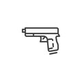 Gun, pistol line icon Royalty Free Stock Photo