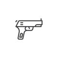 Gun pistol outline icon Royalty Free Stock Photo