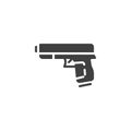 Gun, pistol vector icon Royalty Free Stock Photo
