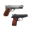 Gun pistols, revolver magnum, colt handgun weapon Royalty Free Stock Photo