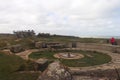 A gun pit at Pointe du Hoc in Normandy, France