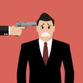 Gun point to businessman head